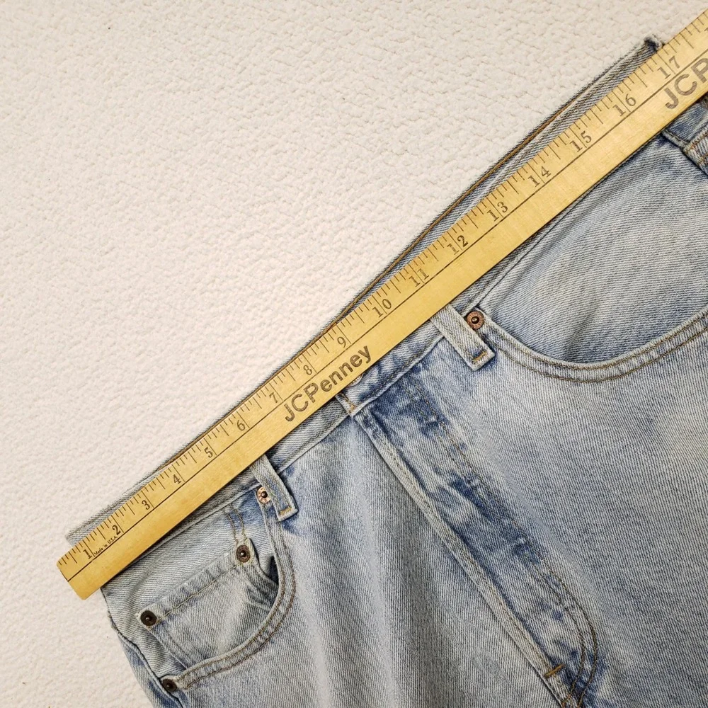 Y2K Levi's 501 Jeans Mens 34x30 Light Blue Distressed Button Fly Denim 2003